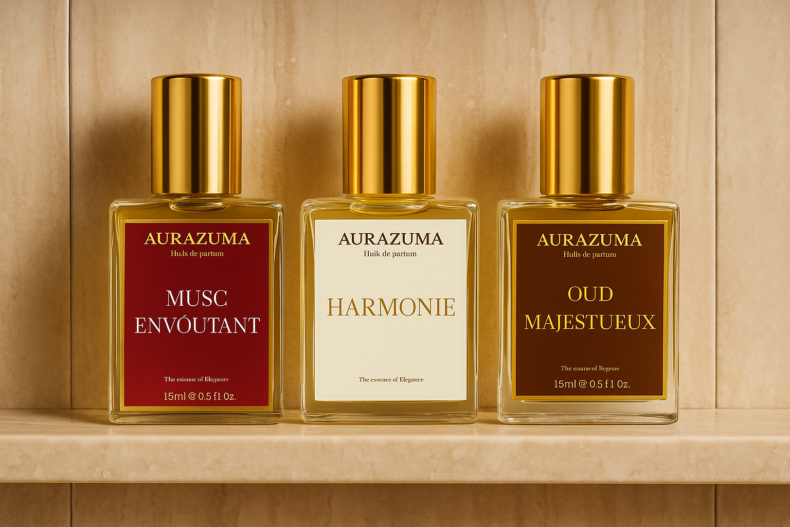 Coffret Aurazuma – Lot de 3 huiles de parfum de 15 ml